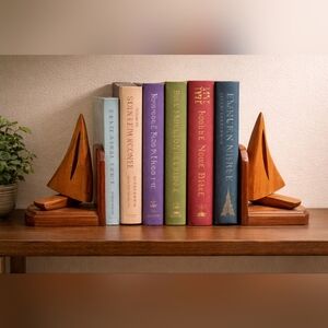 Vintage Wooden Sailboat Book Ends